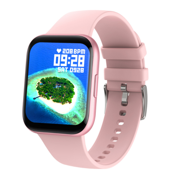 P25 Smart Watch Heart Rate and Blood Pressure Monitoring 1.69 Inch HD Full Touch Screen Sports Pedometer Bracelet (Pink)