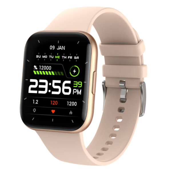 P25 Smart Watch Heart Rate and Blood Pressure Monitoring 1.69 Inch HD Full Touch Screen Sports Pedometer Bracelet (Gold)