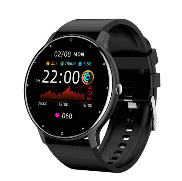 Heart Rate, Blood Pressure, Blood Oxygen, Sleep Monitoring, Smart Watch (Black)