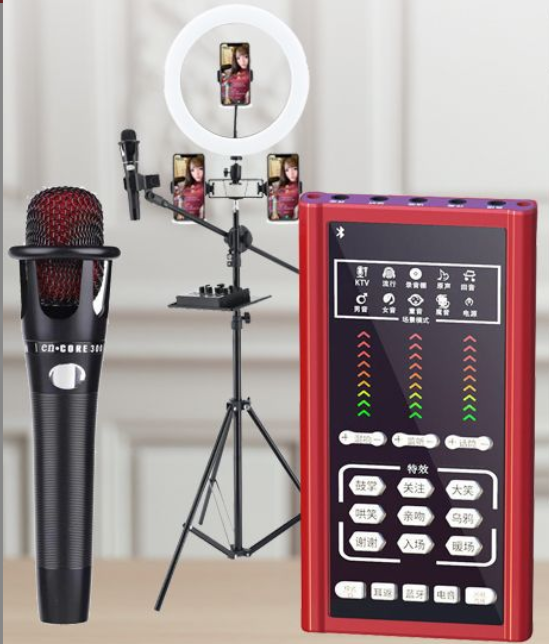 S2 Live Streaming Equipment Set (S2 + E300 + 26CM Fill Light Floor Stand + Headphones + OTG (choose one of the two))