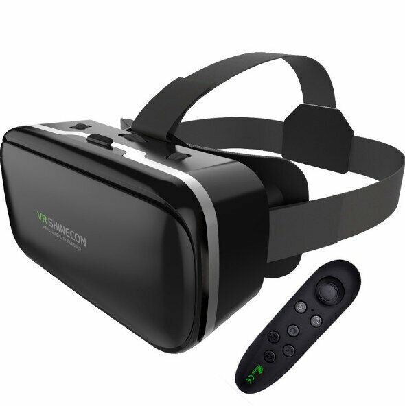 熱賣VR SHINECON VR眼鏡千幻6代魔鏡六代G04 3D手機虛擬現實頭盔（G04+Y1黑）