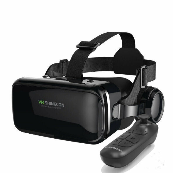 新款VR SHINECON VR眼鏡千幻6代魔鏡六代G04 3D手機虛擬現實頭盔（G04E耳機版+B03）