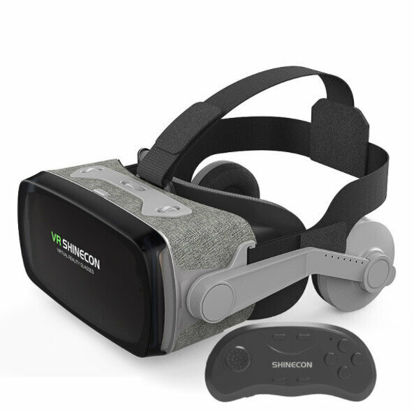 爆款VR眼鏡千幻9代VR SHINECONG07E布藝虛擬現實3D頭盔（G07E+B01手柄）
