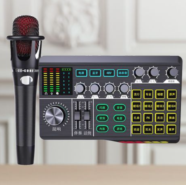 P1 Live Streaming Equipment Set (P1 + E300 + Triangle Microphone Stand + Disc Mobile Phone Holder + Headset + OTG (Choose One of the Two))
