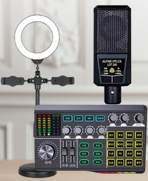 P1 Live Streaming Equipment Set (P1 + 240 + Duck Microphone Stand + 16CM Fill Light Desktop Stand + Headset + OTG (Choose One of the Two))