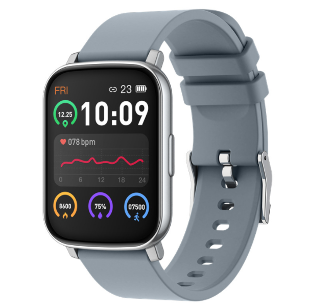 1.65 Large Screen P40 Smart Watch Heart Rate, Blood Pressure, Blood Oxygen, Multi-sport Mode Bracelet (Silver Gray)