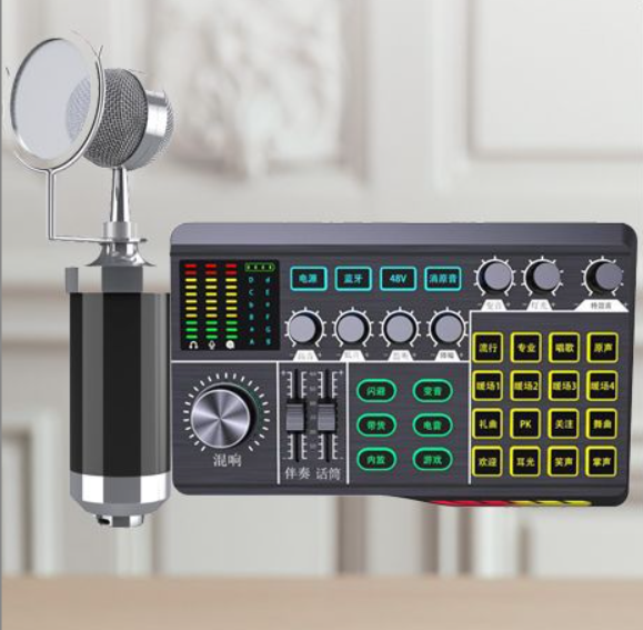 P1 Live Streaming Equipment Set (P1 + Baby Bottle Black + Duck Palm Microphone Holder + Disc Mobile Phone Holder + Headset + OTG (choose one of the two))