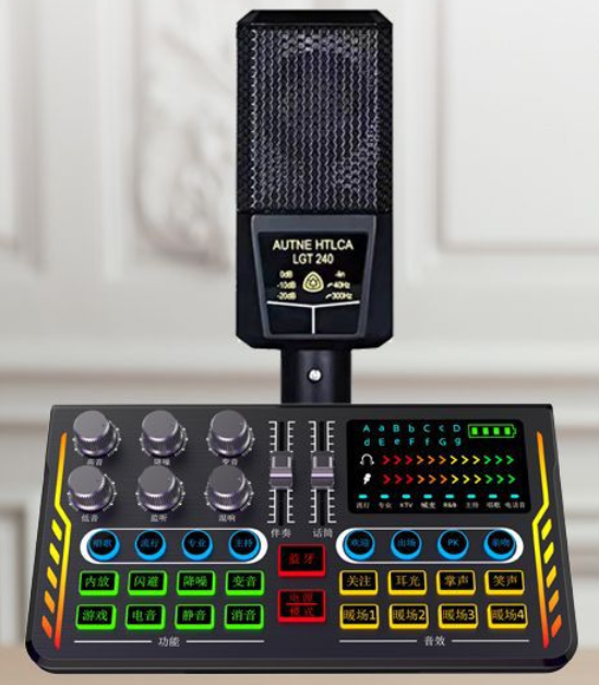 P2 Live Streaming Equipment Set (P2 + 240 + Duck Palm Microphone Stand + Disc Mobile Phone Holder + Headset + OTG (Choose One of the Two))