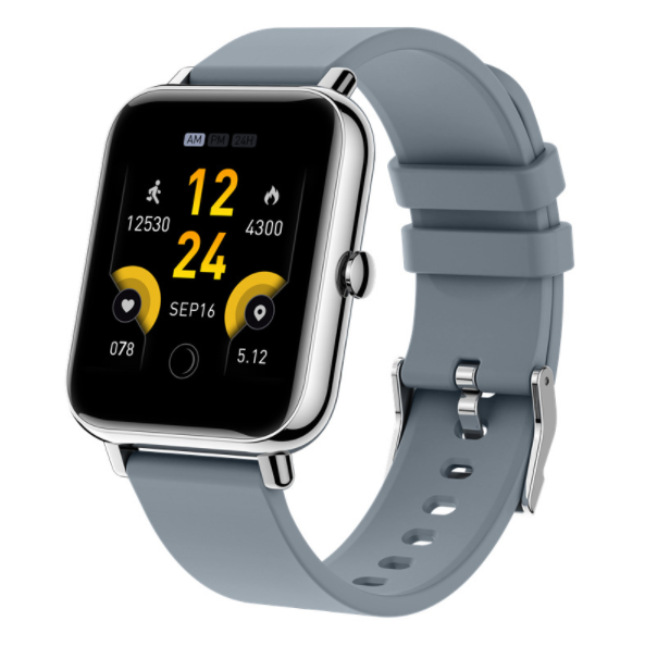 P22PLUS Smart Watch Upgraded 1.69 Inch Full Touch Screen Blood Oxygen Health Sports Bracelet (Silver Gray)