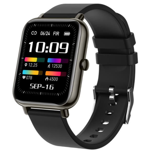 P22PLUS Smart Watch Upgraded 1.69 Inch Full Touch Screen Blood Oxygen Health Sports Bracelet (Black)