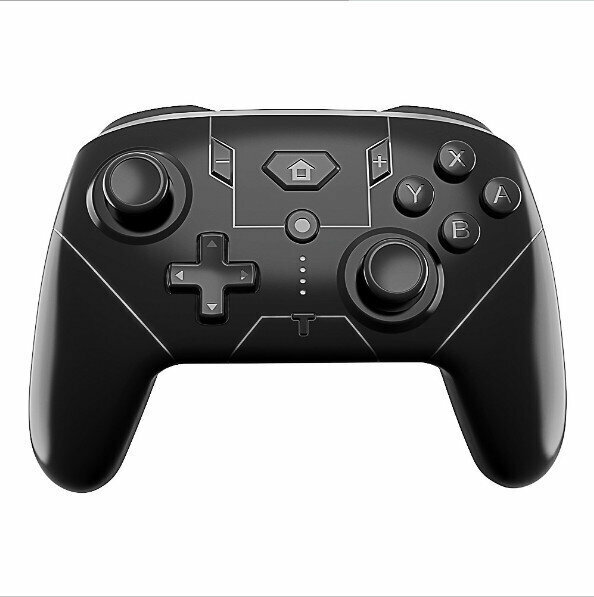 pro wireless bluetooth six-axis somoretic vibration compatible with Switch game handmade (black)