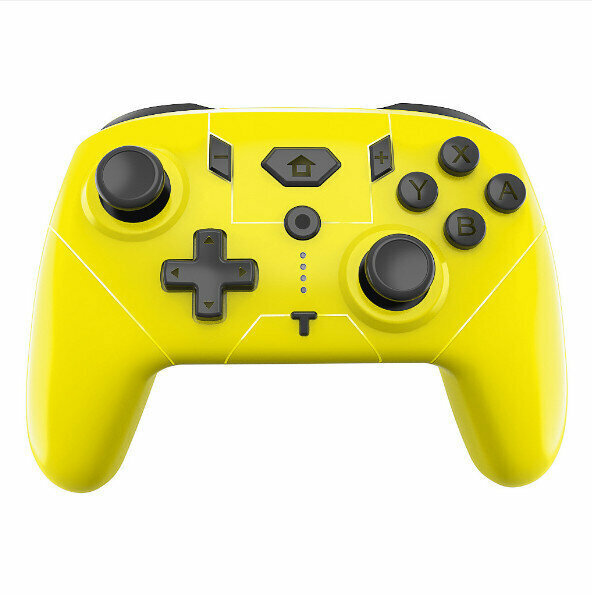 pro wireless bluetooth six-axis somatosensory vibration compatible with Switch game handmade (yellow)