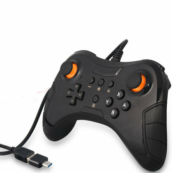 Compatible with Switch pro wired game handmade NS wired handmade (black)