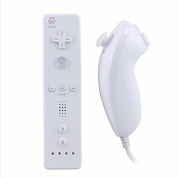 Compatible with WII somatosensory left and right hand-made straight handle curved handle wii game handicraft (white)