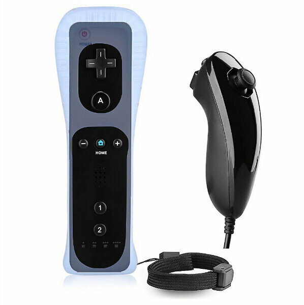 MIMD Compatible WII 2-in-1 Handmade Silicone Sleeve Strap Compatible with Wii Console Game Bracelet (Black)