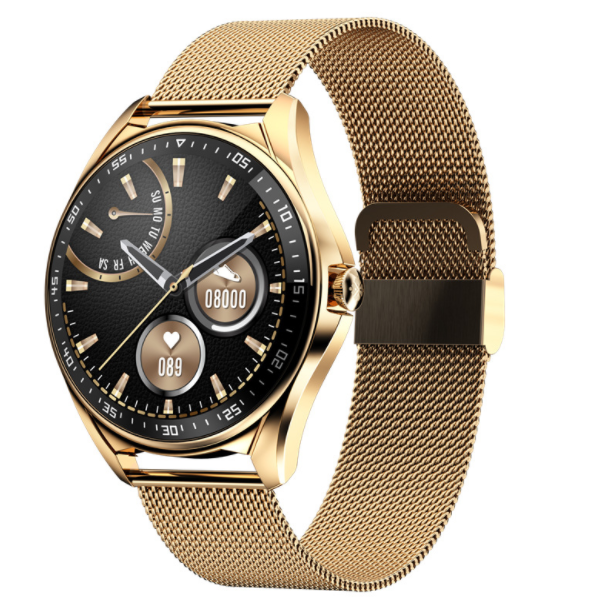 E16 smart watch dual bluetooth call watch body zinc alloy multi-Chinese (gold steel)