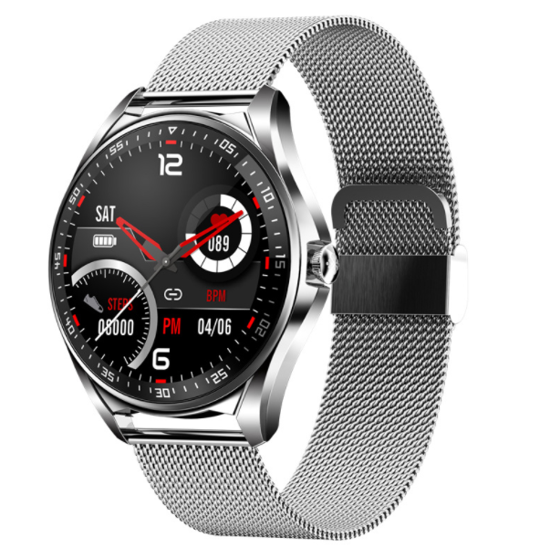 E16 smart watch dual bluetooth call watch body zinc alloy multi-Chinese (silver steel)