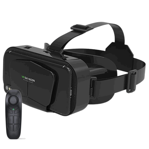 Head-mounted 3D VR glasses [G10 Black (English) + B03 Bluetooth Remote Control]