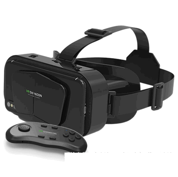 Head-mounted 3D VR glasses [G10 Black (English) + B01 Bluetooth Remote Control]