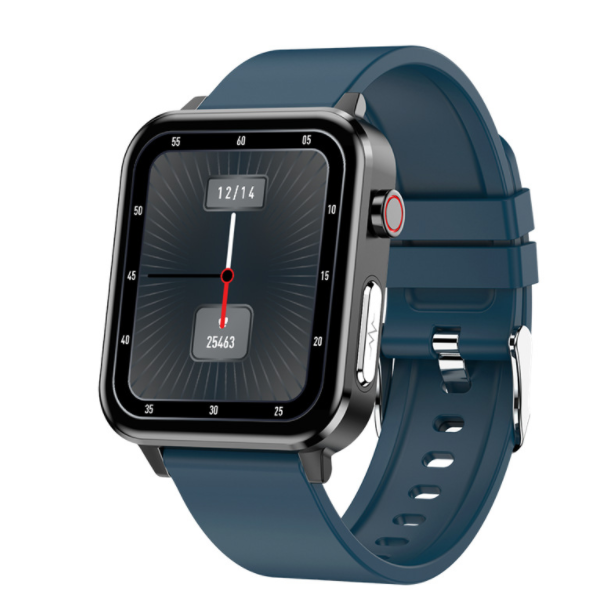 E86 Smart Watch Body Temperature, ECG Oxygen Monitoring, Call Message Reminder, Sports Bracelet (TPU-Blue)