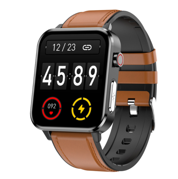 E86 Smart Watch Body Temperature, ECG Oxygen Monitoring, Call Message Reminder, Sports Bracelet (Brown Skin)