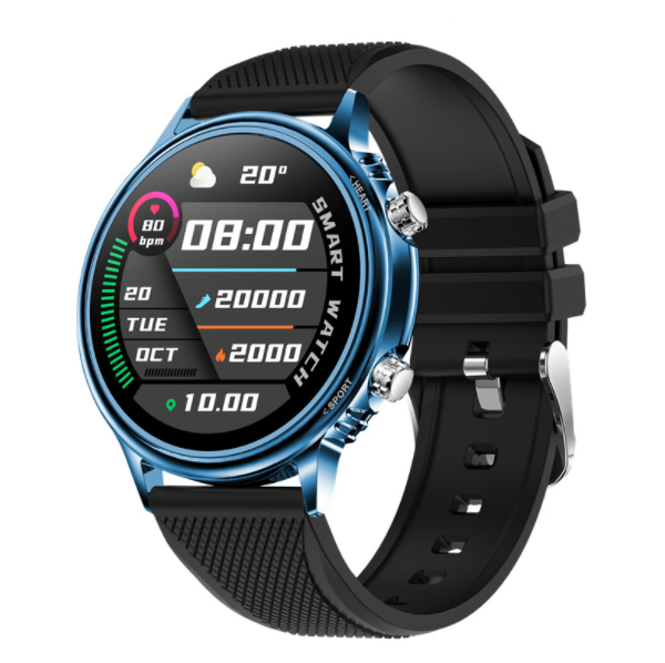 CF81 Smart Watch Heart Rate Blood Pressure Health Monitoring Photo Waterproof Step Counting Sports Smart Bracelet (TPU-Blue Black)