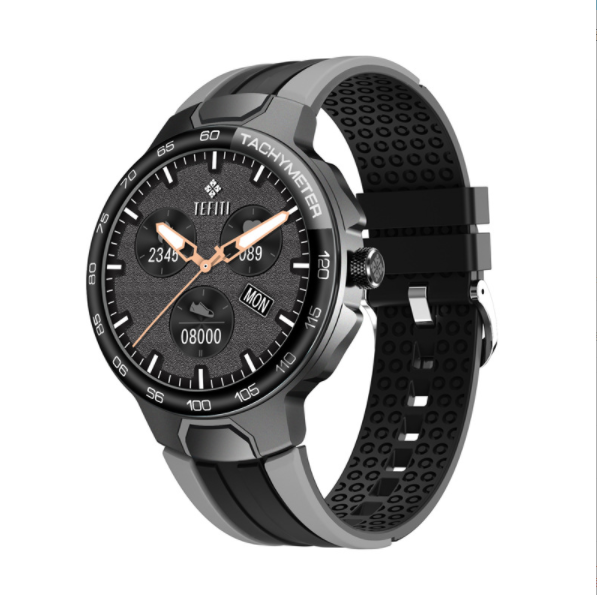 E15 Smart Watch: IP68 Swimming, 24 Sports Modes, Heart Rate, Blood Pressure, Blood Oxygen Detection, (Black Gray)