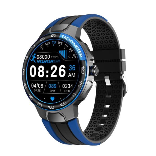 E15 Smart Watch: IP68 Swimming, 24 Sports Modes, Heart Rate, Blood Pressure, Blood Oxygen Detection, (Black & Blue)