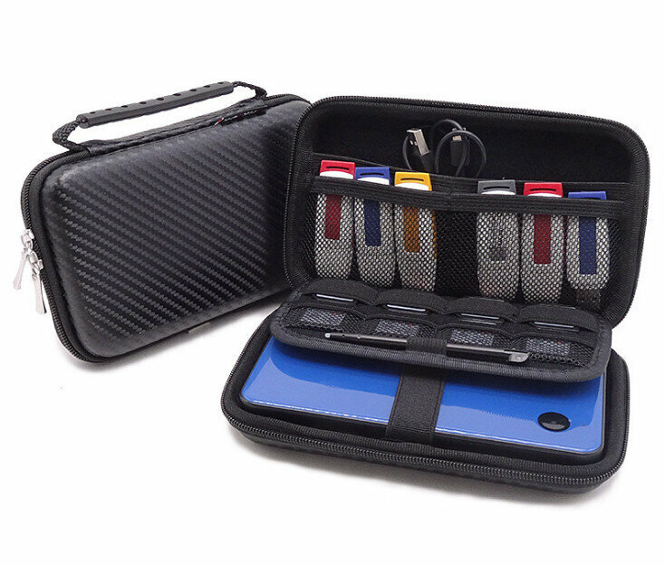 3DS XL Shockproof Game Console Bag3DS Console Protection Bag Game Card Modem Organizer Bag (GH1808 Black)