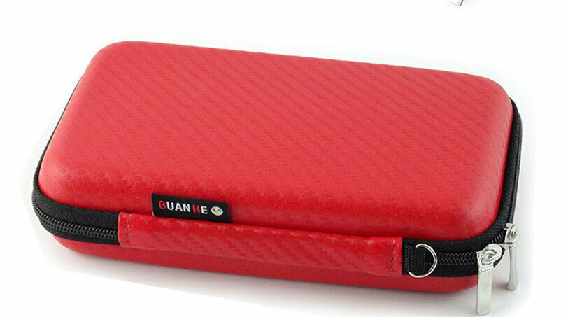 2.5 inch Mobile Hard Drive Bag, 3DS Game Console Bag, Power Bank Storage Case, Protective Case (GH1501 Red)