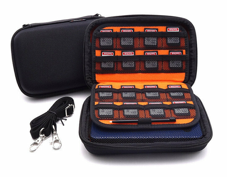 3DS Game Console Bag3DS Console Protection CaseDigital Product Storage Bag (GH1521 Orange Inside and Black Outside)