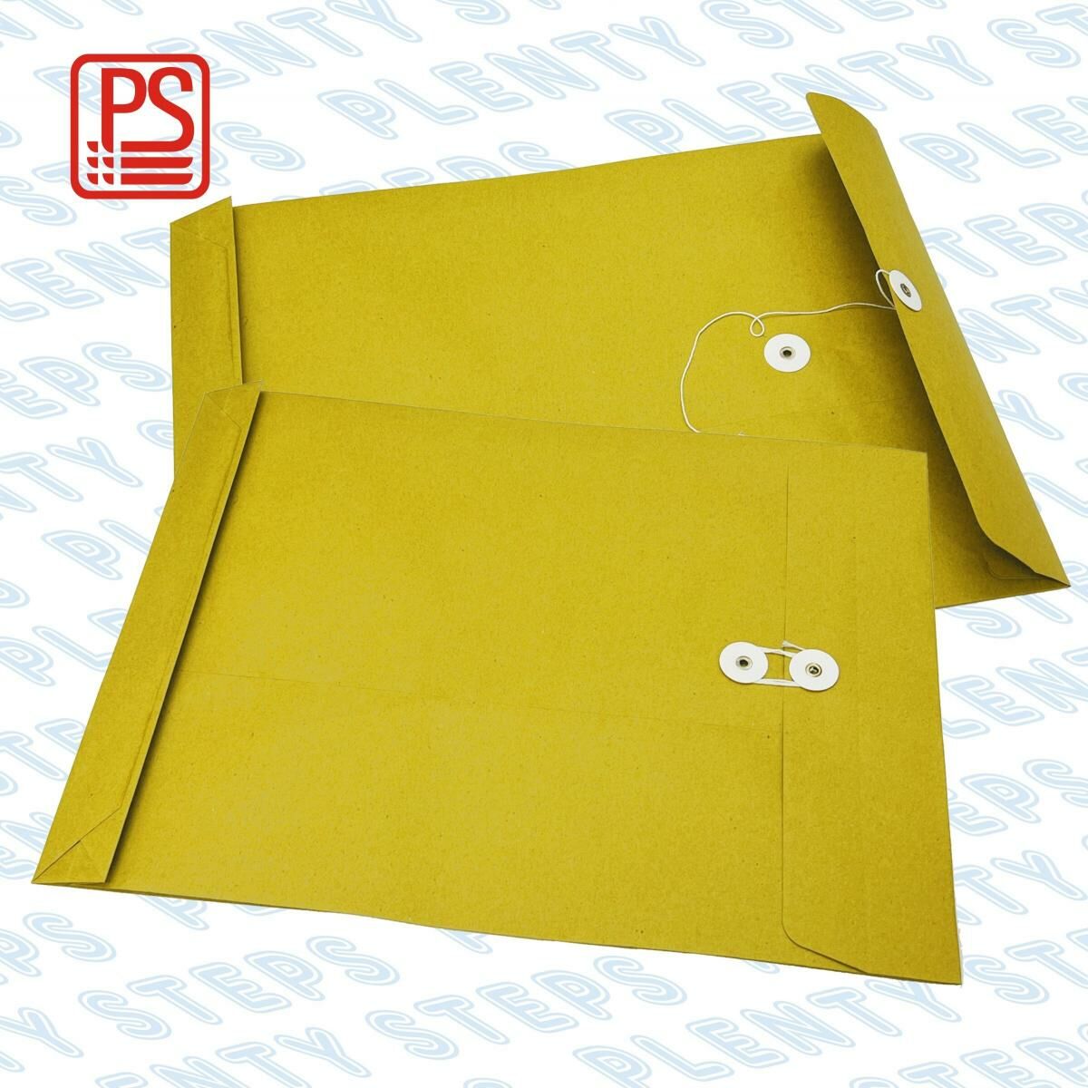 11"X 15"+1.5" 風琴式 牛皮公文袋（2個）, 繞繩雞眼封口