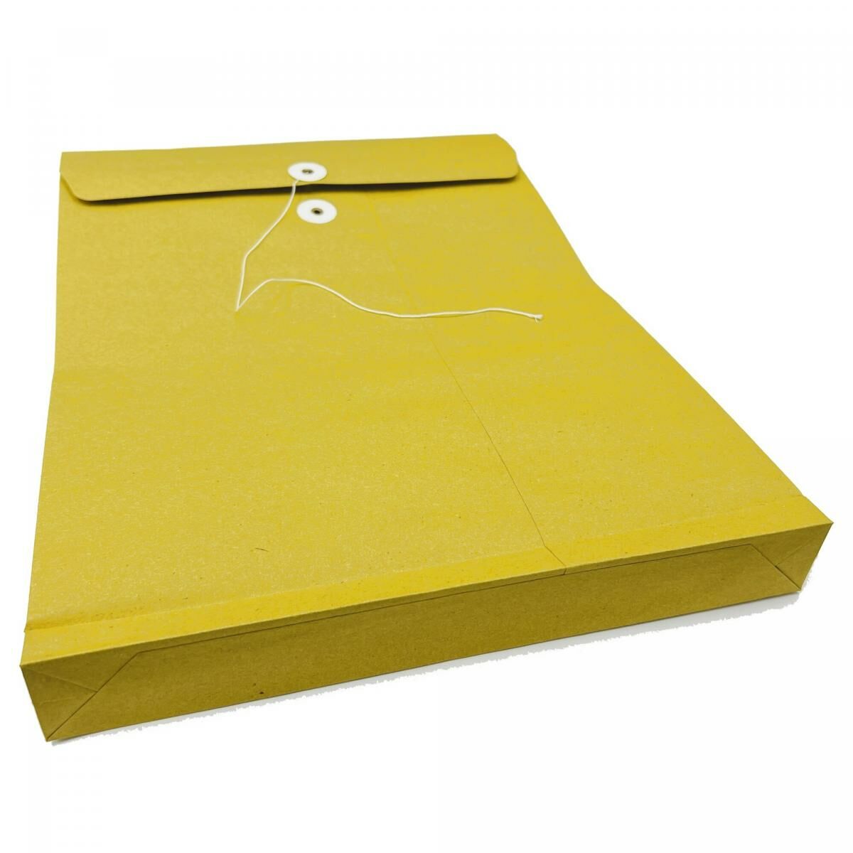 11"X 15"+1.5" 風琴式 牛皮公文袋（2個）, 繞繩雞眼封口