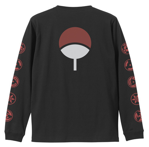 Cospa 0707 NARUTO-ﾅﾙﾄ- 疾風伝 写輪眼 袖ﾘﾌﾞﾛﾝｸﾞｽﾘｰﾌﾞTｼｬﾂ/BLACK