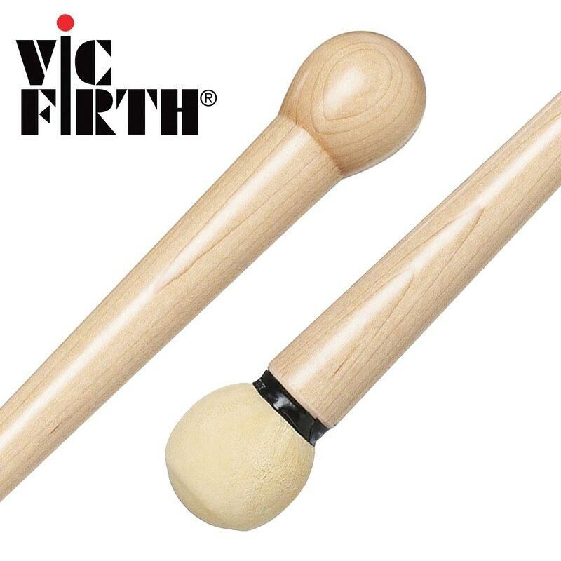 全新 美國 Vic Firth TG21 雙頭 大鼓棒 麂皮 +木頭 Tom Gauger 簽名 公司貨