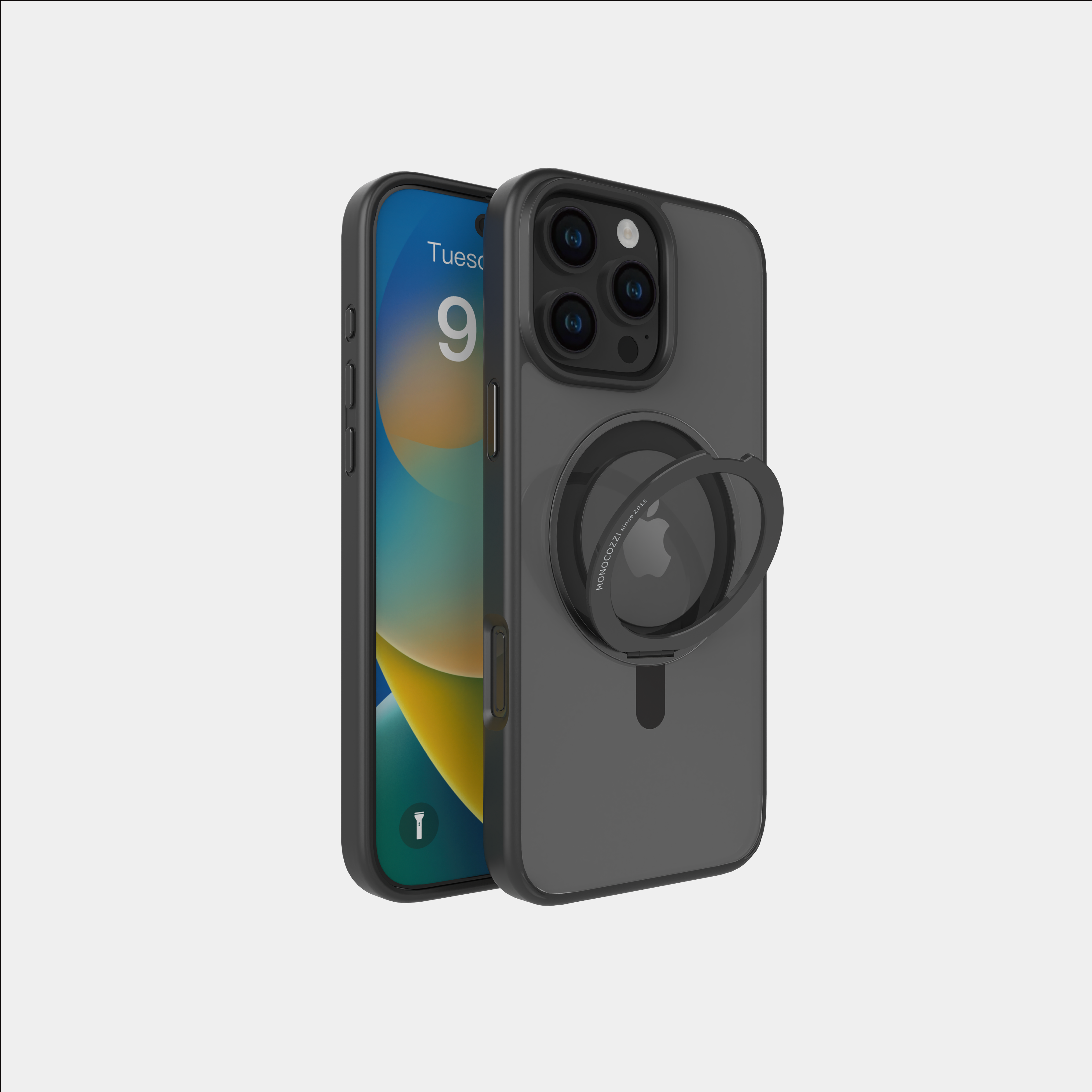 for iPhone 16 Pro Max|SafeProtect | Magnetic Charging Compatible 10 ft Drop Proof Hybrid Case w/ rotatable ring - Black