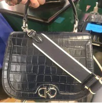 [S] KATE SPADE KF524 KYLA CROCO EMBOSSED TOP HANDLE,BLAZER BLU, 196021438226 (SKS1192)