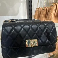 [S] KATE SPADE KH228 CAREY SMOOTH QUILTED FLAP SHOULDER BAG,BLACK, 196021470929 (SKS1194)