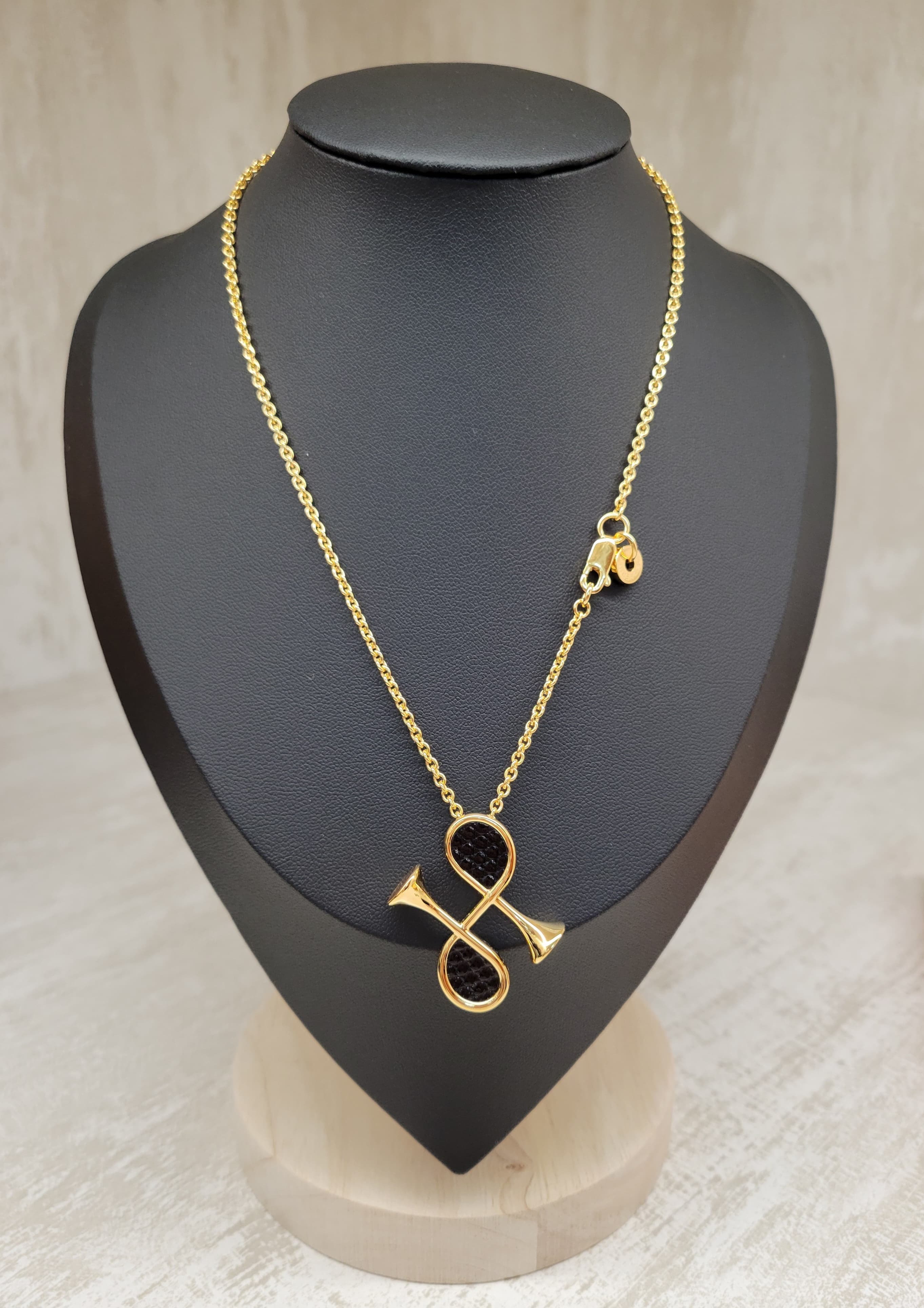 HERMES COR H PENDANT NOIR F Natura lizard 蜥蜴皮 黑金