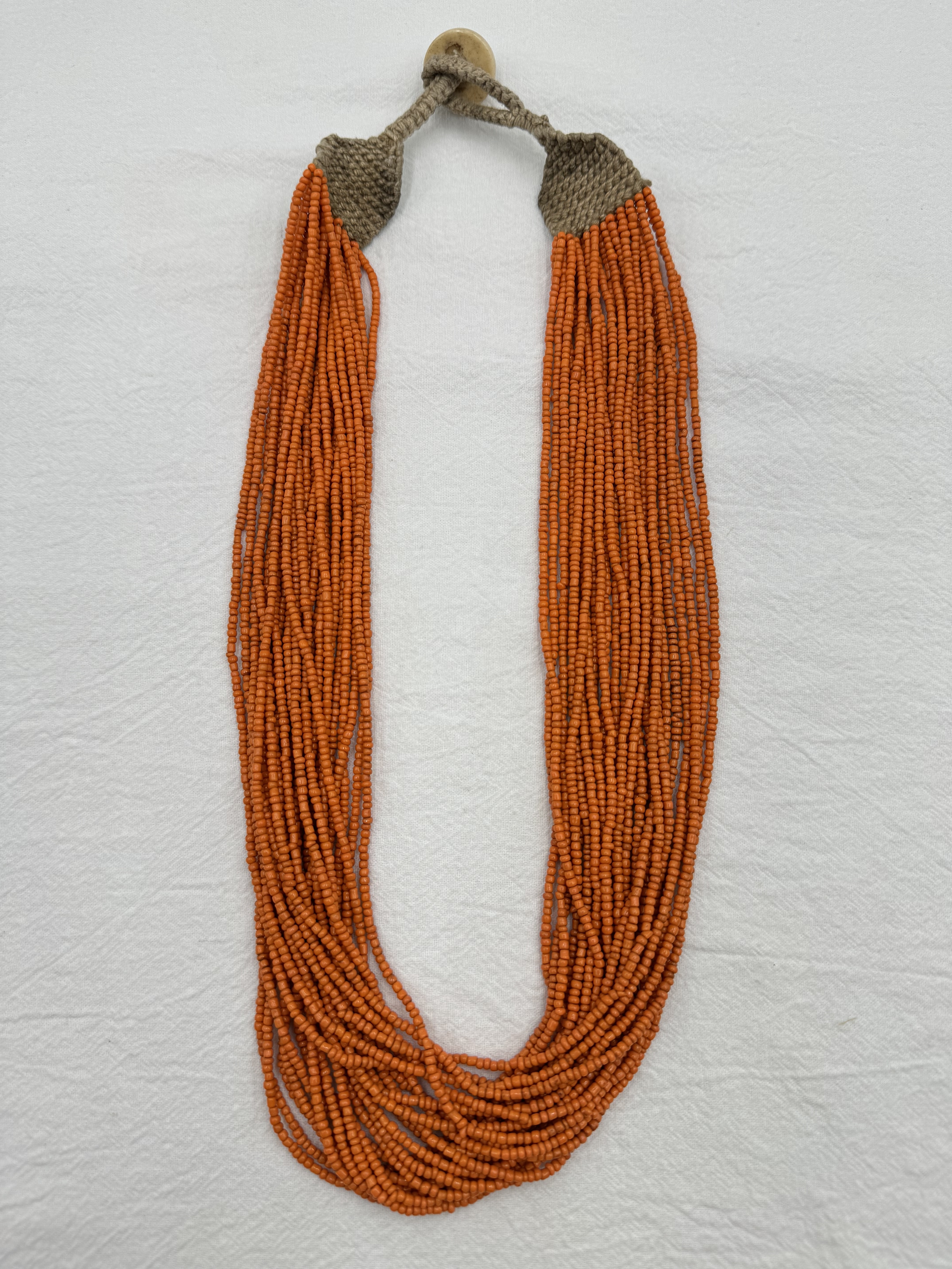 串-尼泊爾橘色老繡珠寬2mm總長48cm共24條
