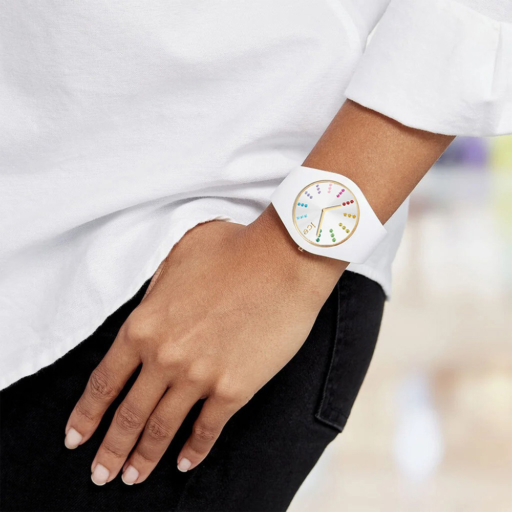 【ICE WATCH】 Cosmos宇宙系列 金邊炫彩奪目水晶鑲嵌Miyota星辰機芯雙針腕錶 適合小手腕