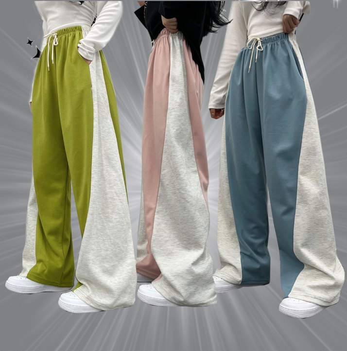 早秋預訂｜ 拼色粉彩y2k寬褲