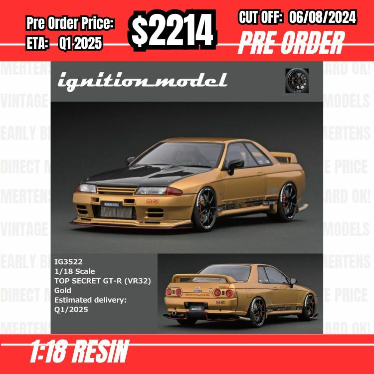 PO-$2214 * IG * 1:18 IG3522 Top Secret GT-R Gold [OD28/07]
