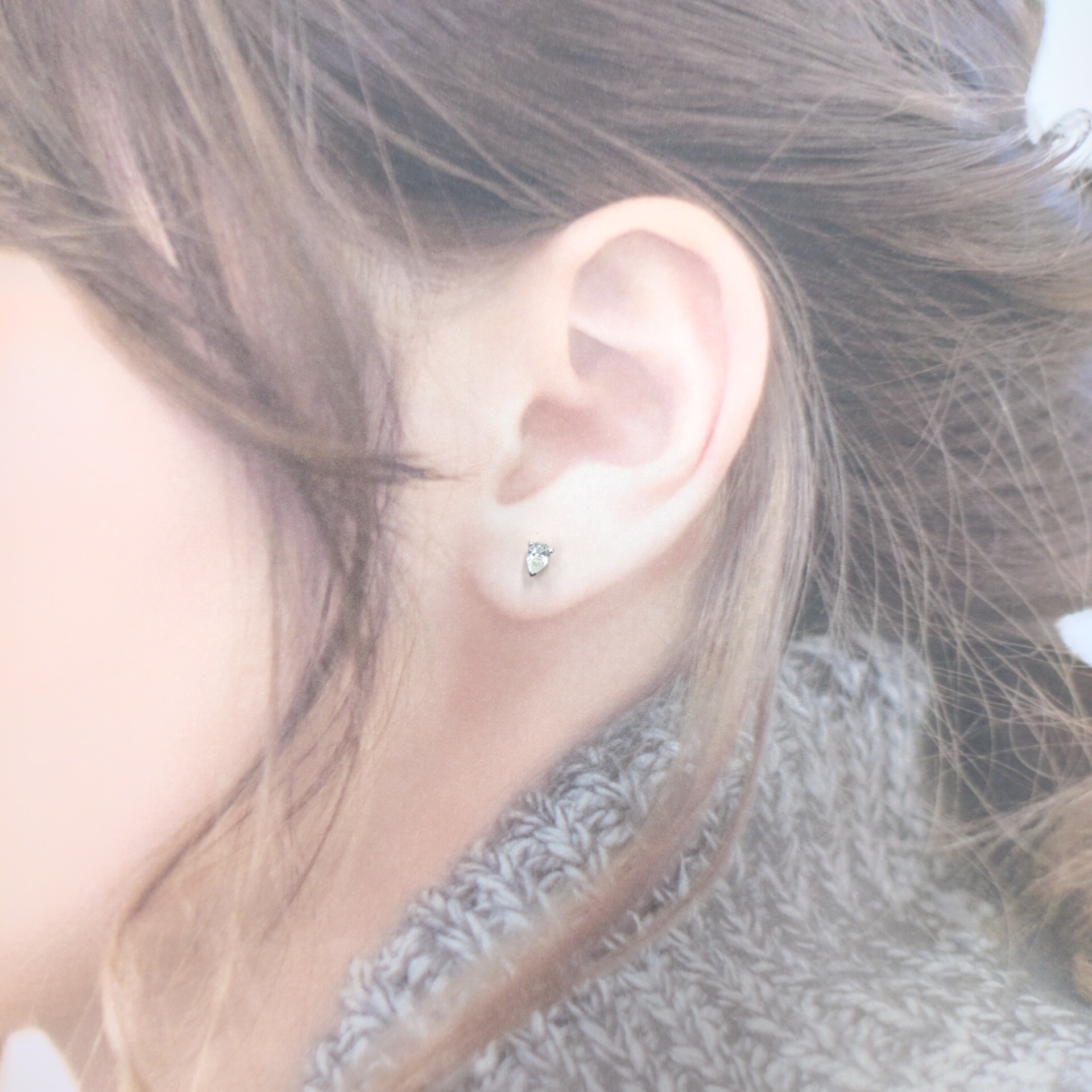 全新18K白金【主石29份鑽石】耳環