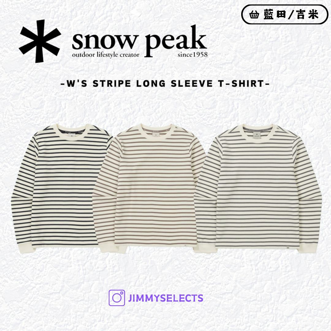 【代購】Snow Peak 雪諾必克 女 素色 Stripe Long Sleeve 條紋 長袖 S24FWFTL13
