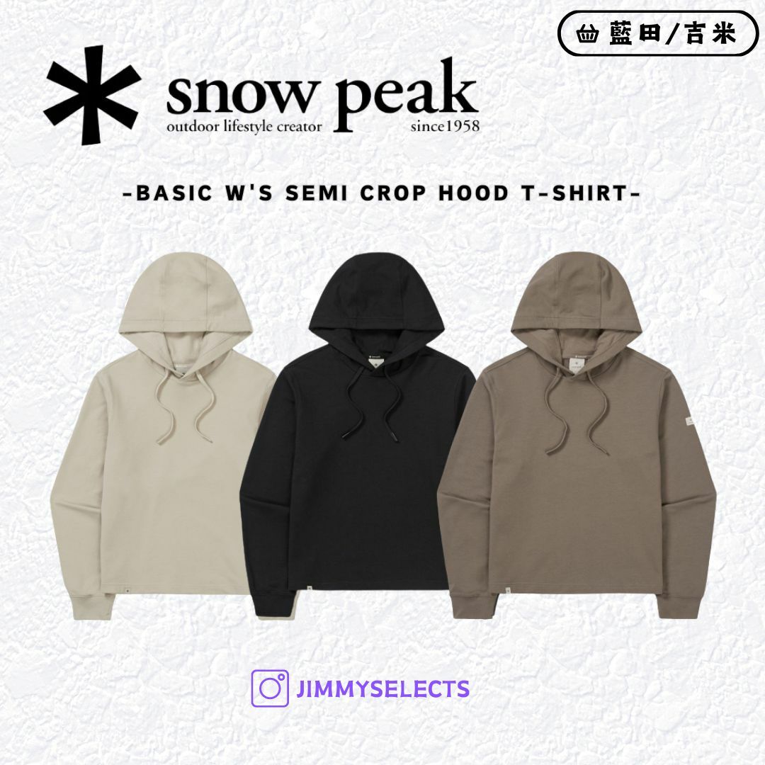 【代購】Snow Peak 雪諾必克  女 Basic Semi Crop 大地色 帽T 長袖 S24FWFHD11