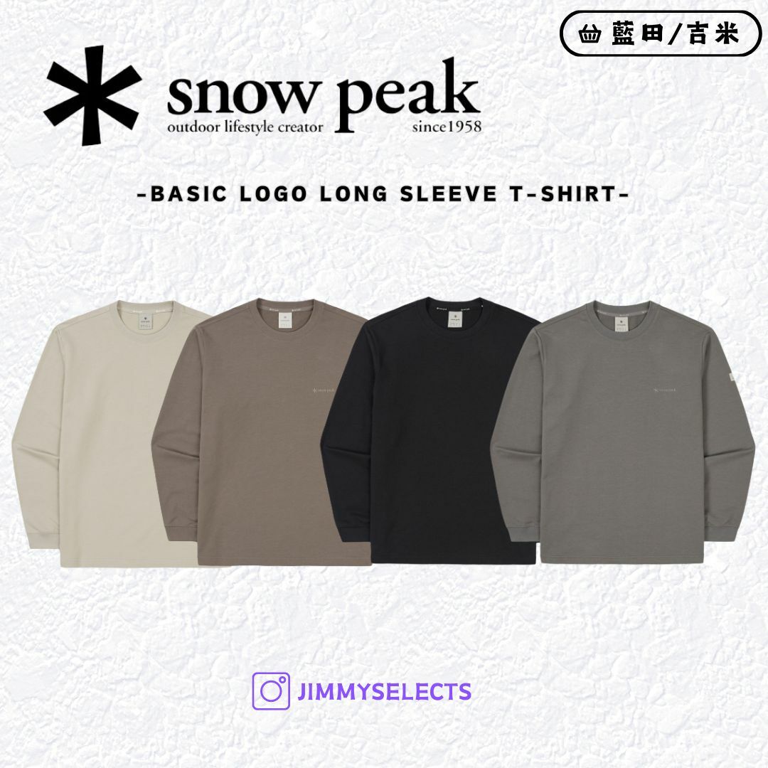 【代購】Snow Peak 雪諾必克  Basic Logo 基本款 素色 大學T 長袖 S24FMFTL10