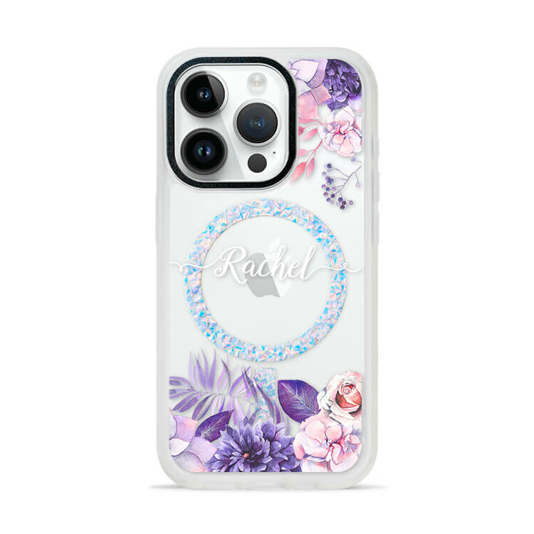 紫色叢林 膚感閃透殼 (MagSafe磁吸) (訂製名字) iPhone防摔手機殼