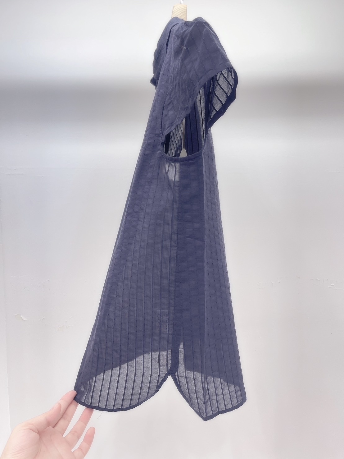 花邊領直紋上衣