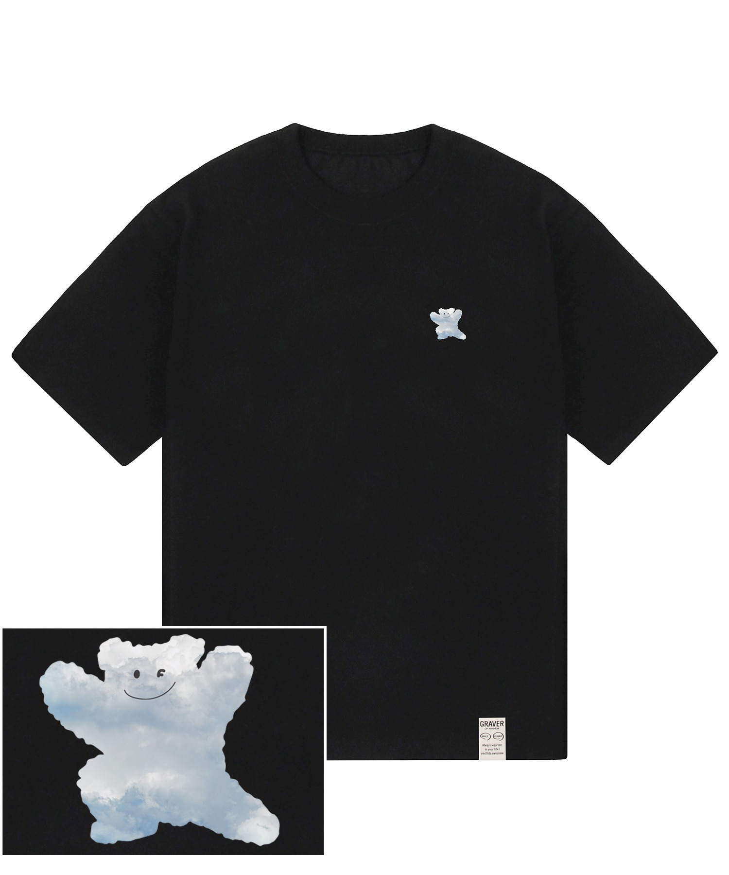 [GRAVER]24FW★韓国人気★SMALL LINE BEAR SMILE HOODIE GRAVER]☆24FW☆韓国人気☆SMALL LINE BEAR SMILE SWEATSHIRT
